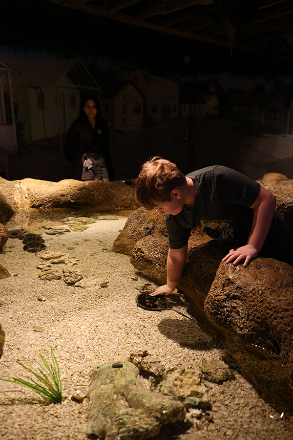 A guest experiences the Invert Touch exhibit.